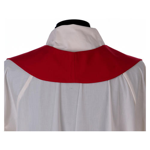 Estola de lana bordada a mano rojo - Monasterio Montesole 4