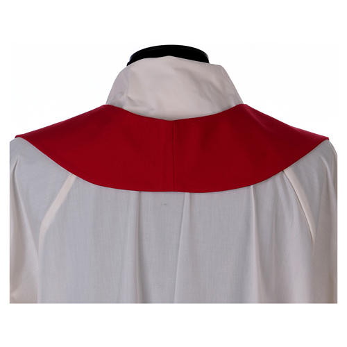 Clergy Stole in wool red colour embroidered by hand- Monastero Montesole 4