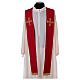 Clergy Stole in wool red colour embroidered by hand- Monastero Montesole s1