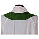 Green priest stole in pure wool hand-embroidered s4