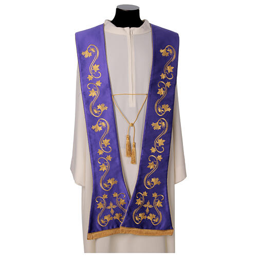 Roman Clergy Stole Embroidered with Floral Design 8