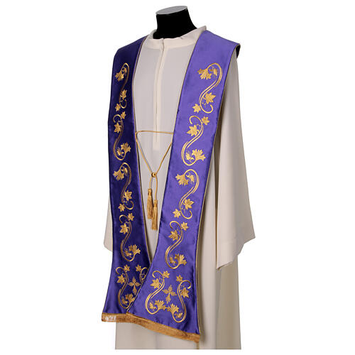 Roman Clergy Stole Embroidered with Floral Design 12