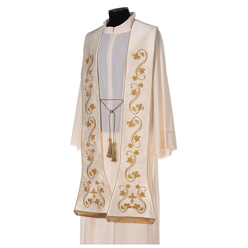 Roman Clergy Stole Embroidered with Floral Design 5