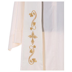 Priesterstola Vaticanstoff Kreuz und Blätter