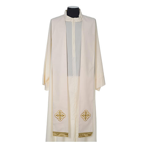 Cross and stones priest stole with fringe 4