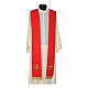 Cross and stones priest stole with fringe s3