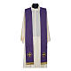 Cross and stones priest stole with fringe s5