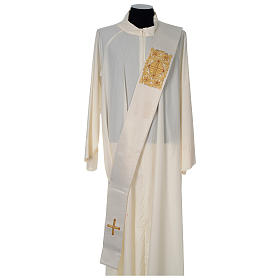 White deacon stole with red stones, limited edition