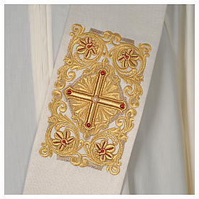 White deacon stole with red stones, limited edition