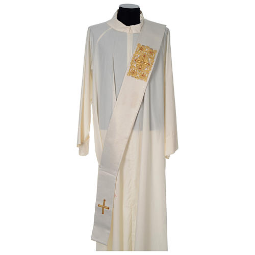 White deacon stole with red stones, limited edition 1