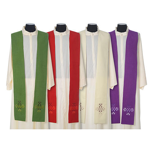 Priest stole with modern Cross, squares 1
