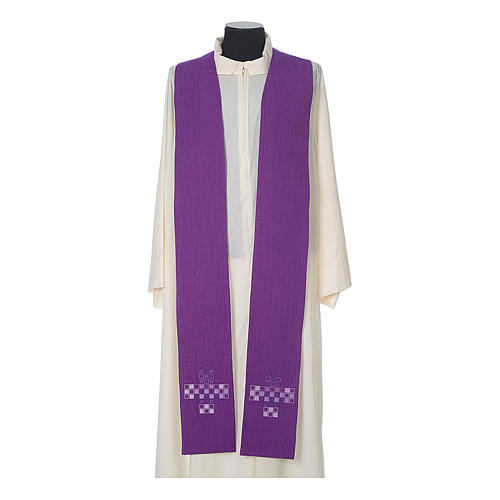 Priest stole with modern Cross, squares 5