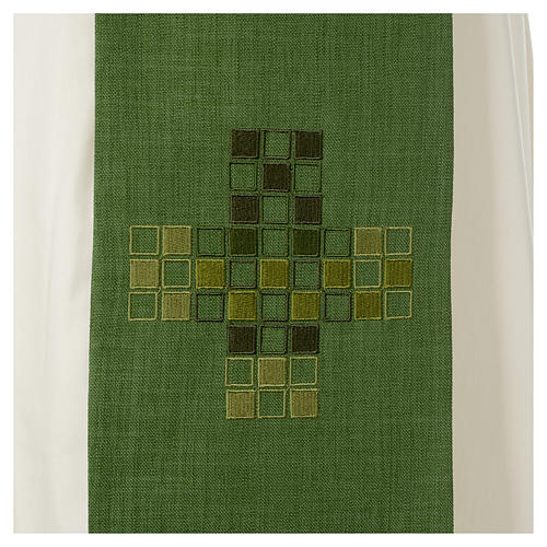 Priest stole with modern Cross, squares 6