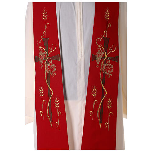 Machine embroidered polyester stole with fringe Gamma 5