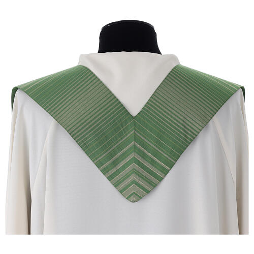 Stole in wool and lurex with machine-embroidered cross and stripes Gamma 11