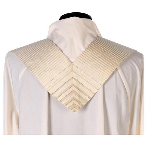 Stole in wool and lurex with machine-embroidered cross and stripes Gamma 13