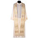 Stole in wool and lurex with machine-embroidered cross and stripes Gamma s3