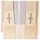 Stole in wool and lurex with machine-embroidered cross and stripes Gamma s7