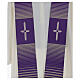 Stole in wool and lurex with machine-embroidered cross and stripes Gamma s8