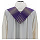 Stole in wool and lurex with machine-embroidered cross and stripes Gamma s14