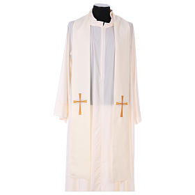 Estolas: Estola Bordada Cruzes Douradas 100% Poliéster Estolas: Estola Bordada Cruzes Douradas 100% Poliéster