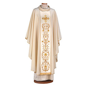 Chasuble in 100% Wool Sallia with Silk Cotton Stole HAND EMBROIDERED Gamma