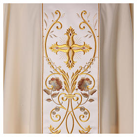Chasuble in pure wool with embroidery on gallon, gold Gamma