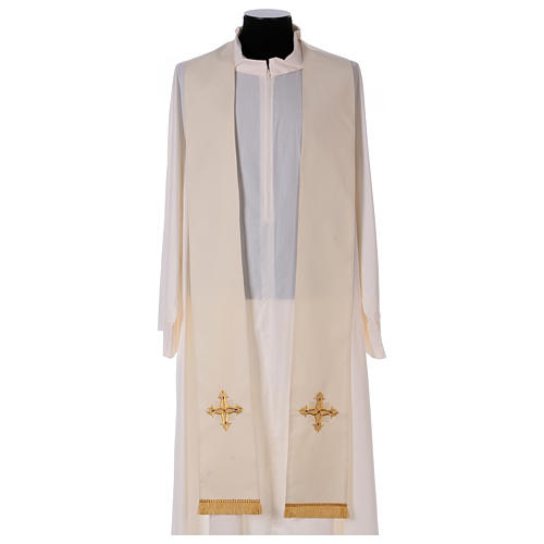 Chasuble in pure wool with embroidery on gallon, gold Gamma 5