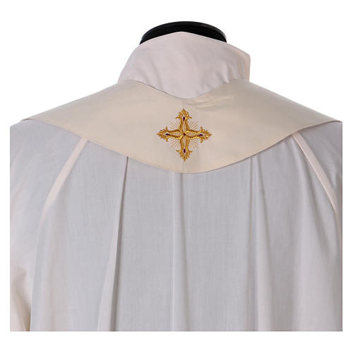 Chasuble in pure wool with embroidery on gallon, gold Gamma 7