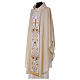 Chasuble in pure wool with embroidery on gallon, gold Gamma s3