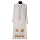 Stole with embroidery and fringes in gold color s5
