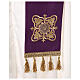 Stole with embroidery and fringes in gold color s6