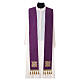 Stole with embroidery and fringes in gold color s7