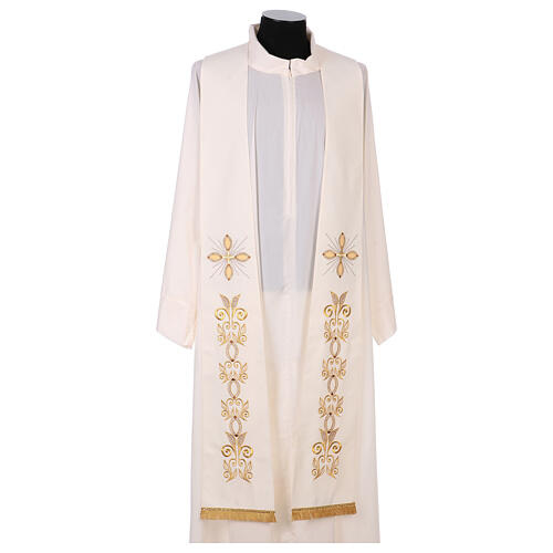 Stole 100% Polyester, Machine Embroidered, Cross And Elaborate Patterns 