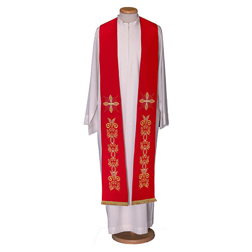 Stole 100% polyester, machine embroidered, cross and elaborate patterns Gamma 2