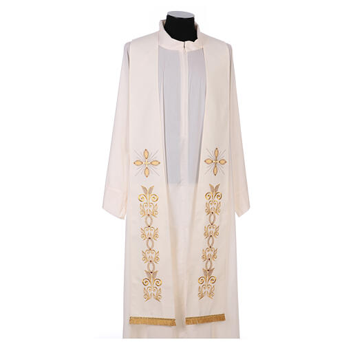 Stole 100% polyester, machine embroidered, cross and elaborate patterns Gamma 3