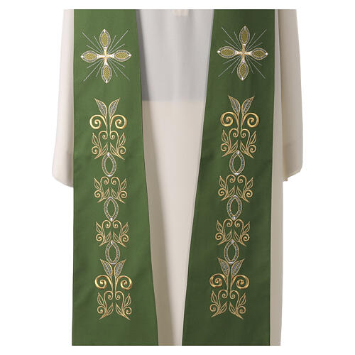 Stole 100% polyester, machine embroidered, cross and elaborate patterns Gamma 3
