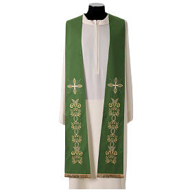 Stola 100% poliestere ricamata a macchina croce e ricchi decori Gamma