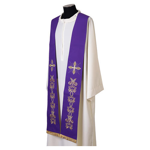 Stola 100% poliestere ricamata a macchina croce e ricchi decori Gamma 11