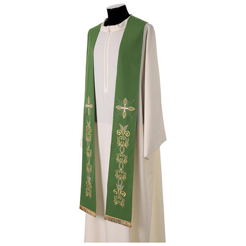 Stole 100% polyester machine embroidered with cross and golden decorations Gamma 3