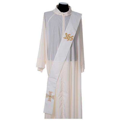 Deacon stole in polyester ivory 1
