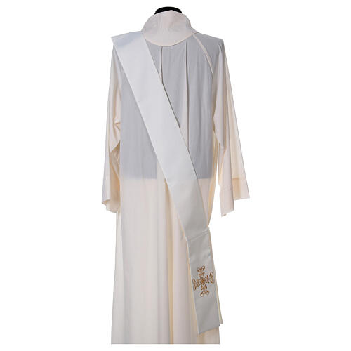 Deacon stole in polyester ivory 4