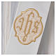 Diaconal stole with IHS symbol in polyester, ivory s2
