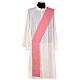 Pink deacon stole, 100% polyester, lamp and cross s1