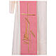 Pink deacon stole, 100% polyester, lamp and cross s2