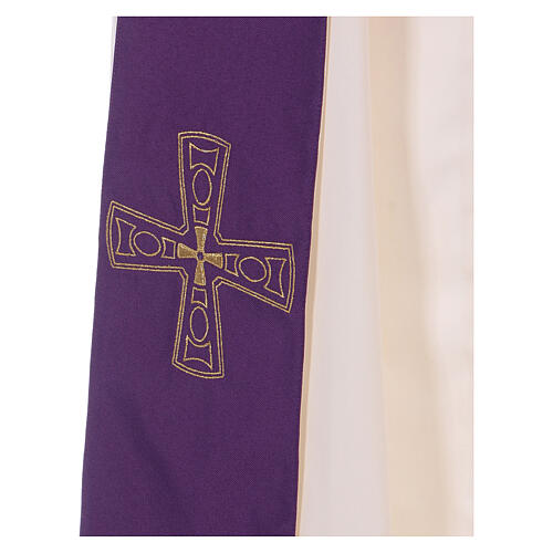 Reversible stole, 100% polyester, with cross Gamma 2