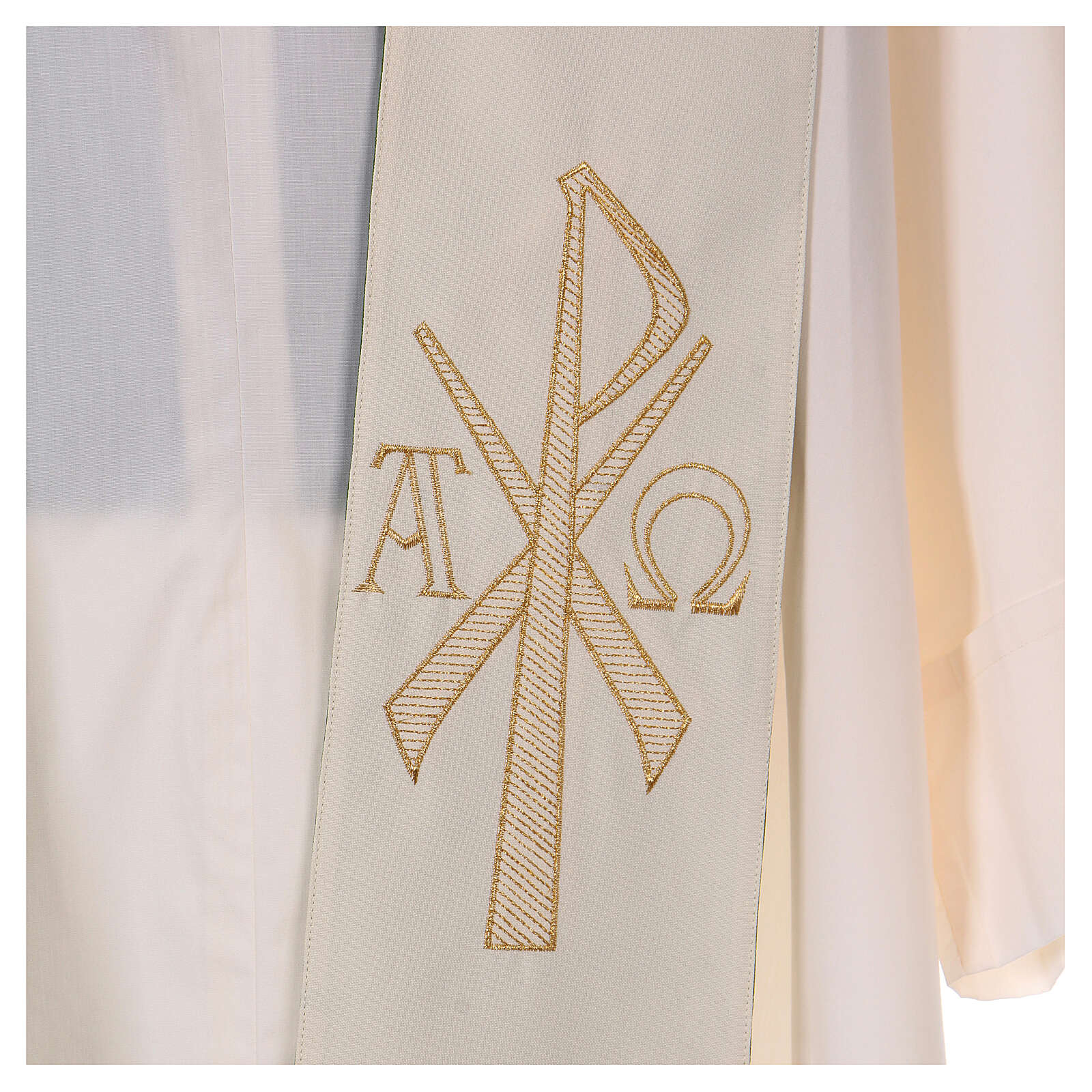 Reversible stole, 100% polyester, Chi-Rho Alpha and Omega | online