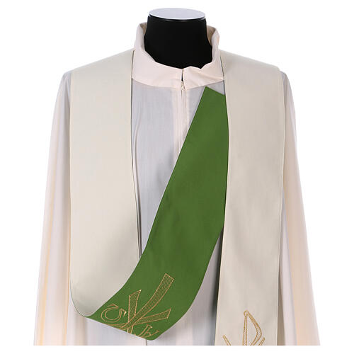 Reversible stole, 100% polyester, Chi-Rho Alpha and Omega Gamma 5