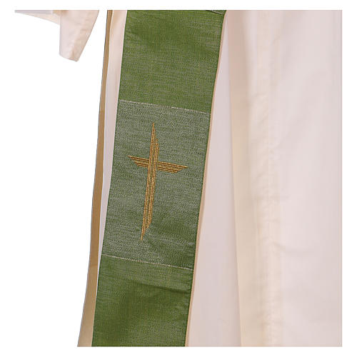 Étole réversible 85% laine 15% lurex avec croix Gamma 3