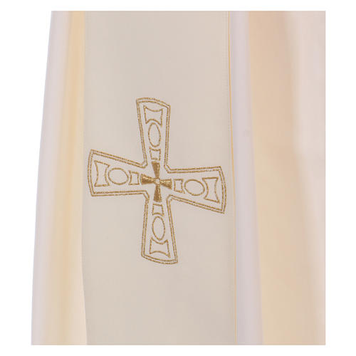 Diakonstola 100% Polyester goldenen bestickten Kreuz Gamma 2